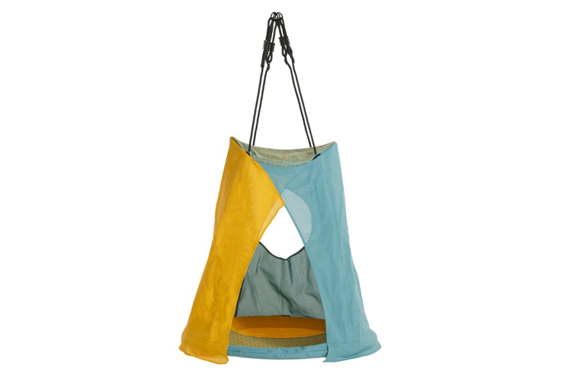 Tent Nest Swing WEOH sensory swing Aqua Yellow